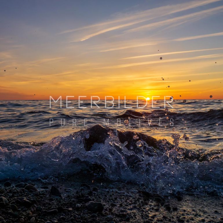Bilder am Strand bei Sonnenuntergang