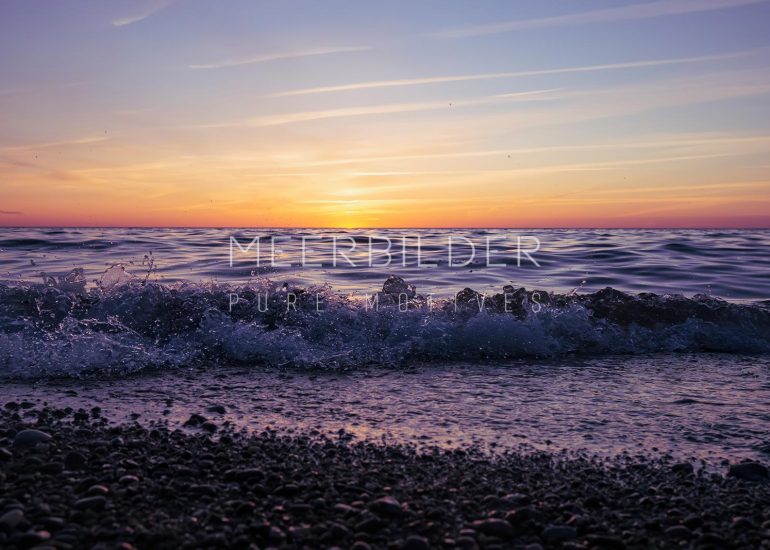 Wohnzimmer Bilder kaufen mit Sonnenuntergang am Meer